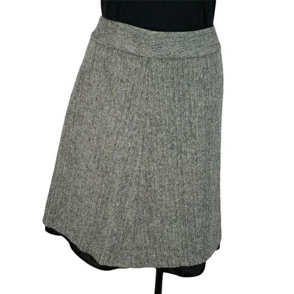 Eddie Bauer wool blend‎ herringbone size 14 Fully Lined Skirt - Picture 1 of 8